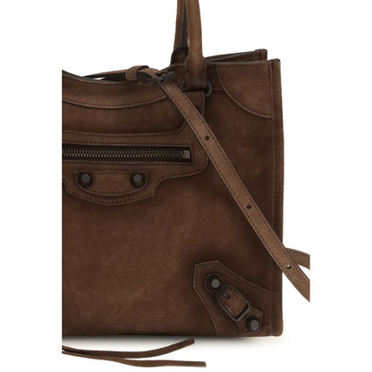 Balenciaga Braune Kalbsleder Bos Taurus Schultertasche