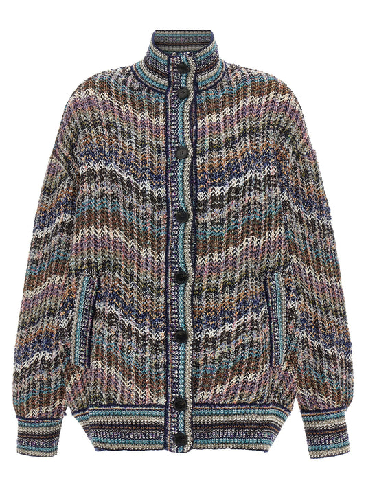 Missoni Mehrfarbige Strickjacke aus Polyamid