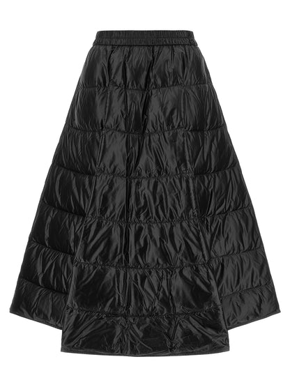 Moncler Schwarzer Midi-Rock aus Polyamid