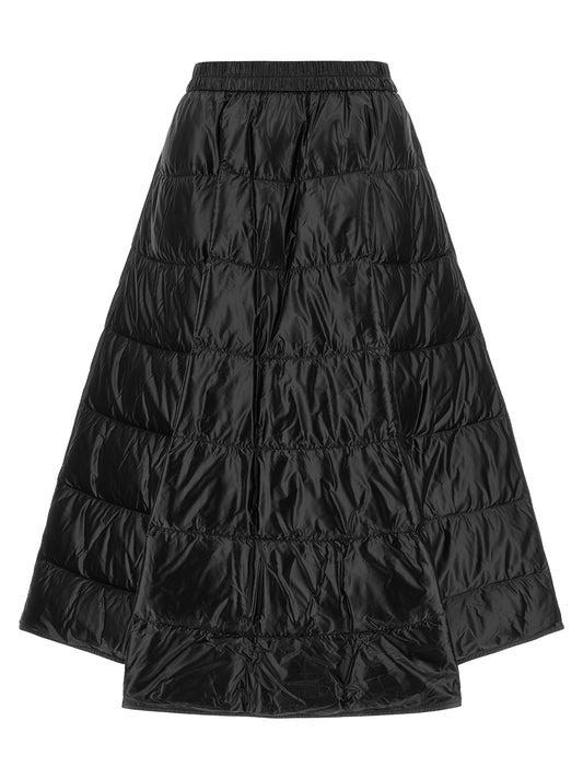 Moncler Schwarzer Midi-Rock aus Polyamid