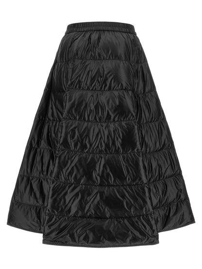 Moncler Schwarzer Midi-Rock aus Polyamid