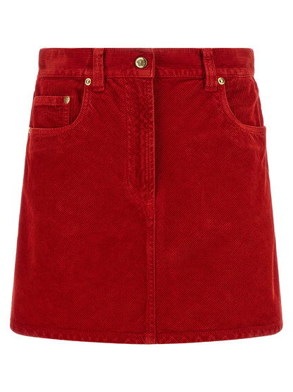 Versace Roter Baumwoll-Maxirock
