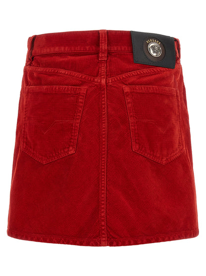 Versace Roter Baumwoll-Maxirock