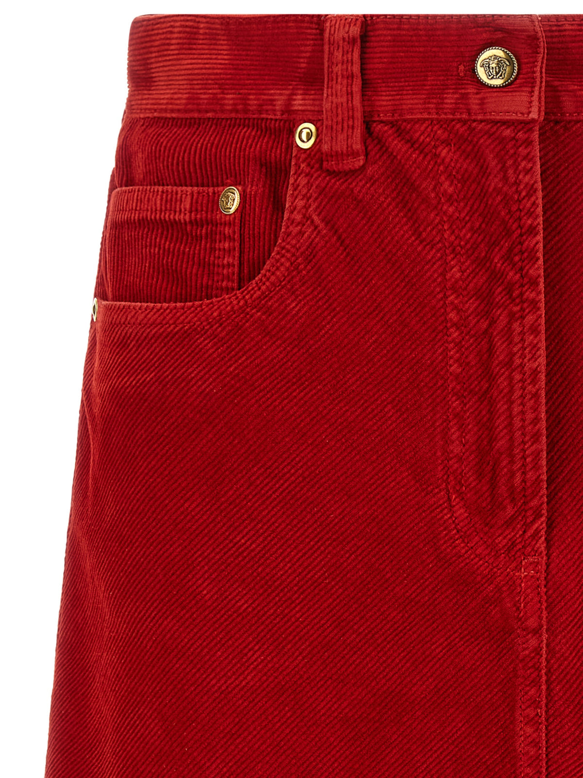 Versace Roter Baumwoll-Maxirock