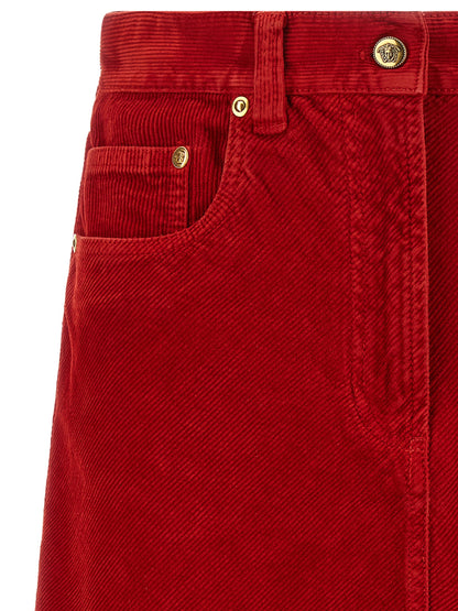 Versace Roter Baumwoll-Maxirock