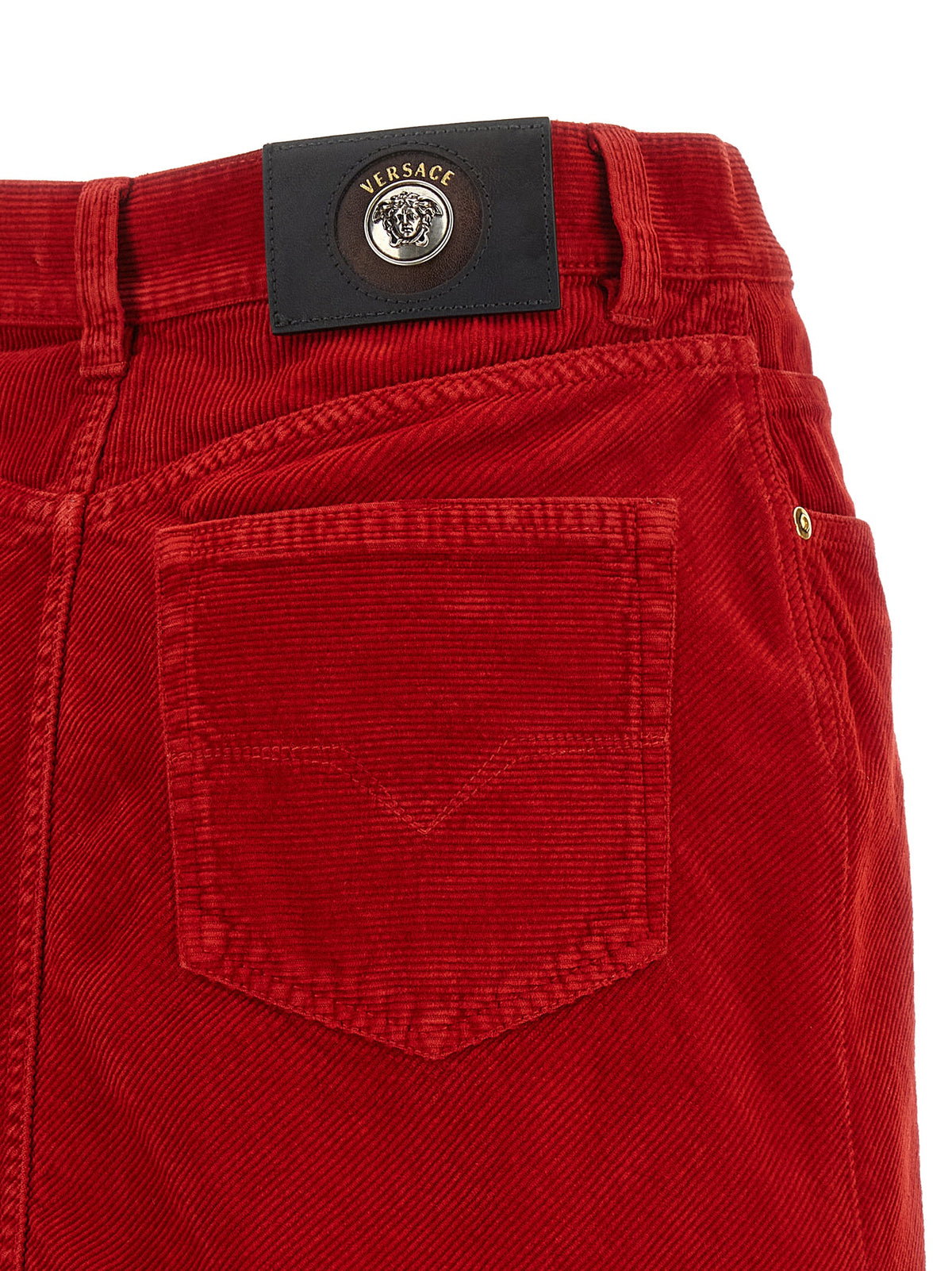 Versace Roter Baumwoll-Maxirock