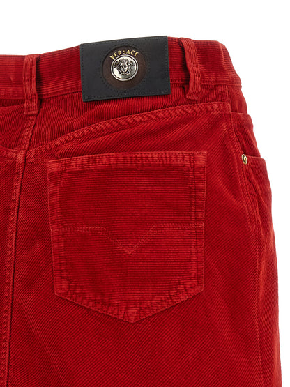 Versace Roter Baumwoll-Maxirock
