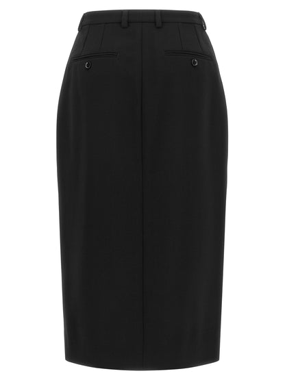 Dolce & Gabbana Schwarzer Midirock aus Schurwolle