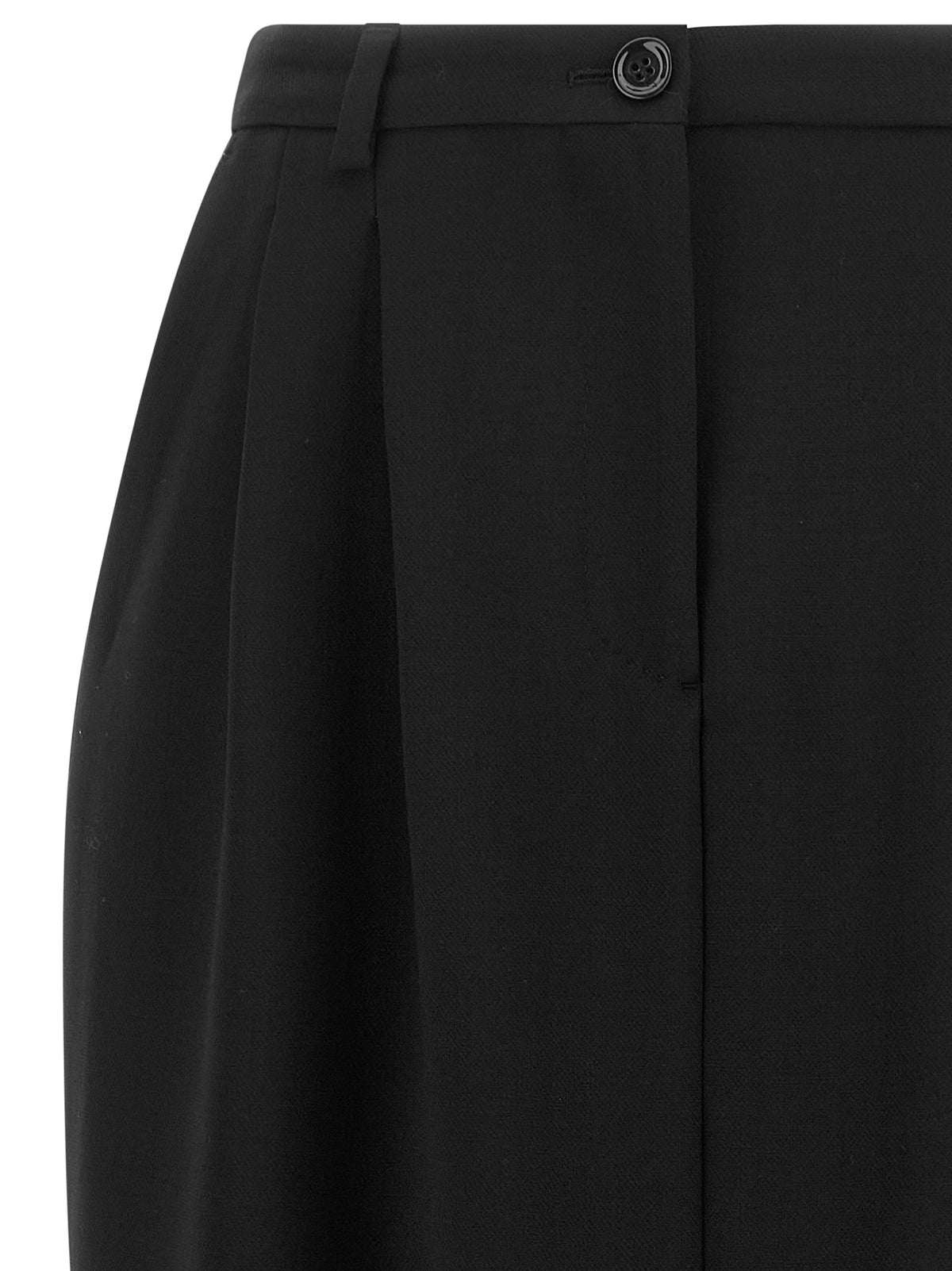 Dolce & Gabbana Schwarzer Midirock aus Schurwolle