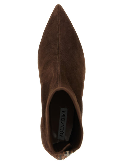 Aquazzura Ankle Boots aus braunem Kalbsleder