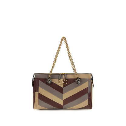 Valentino Garavani Schultertasche aus mehrfarbigem Napa- und Kalbsleder