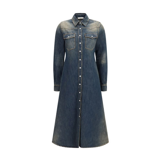 Fendi Blaues Baumwoll-Freizeitkleid