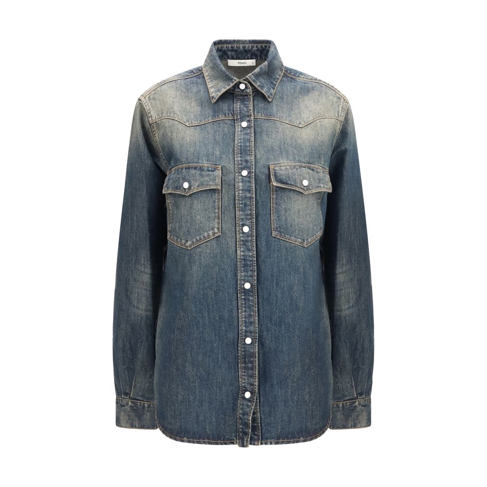 Fendi Blaues Denim-Hemd