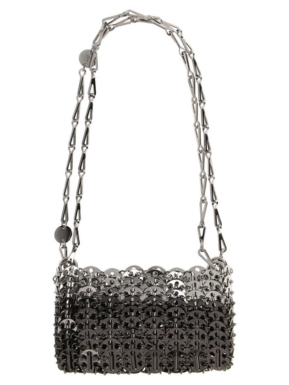 Paco Rabanne Schultertasche aus silbernem Edelstahl