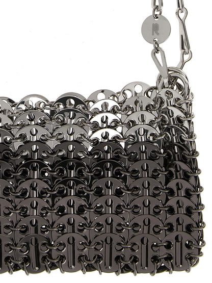 Paco Rabanne Schultertasche aus silbernem Edelstahl