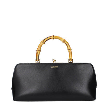 Jil Sander Schwarze Lederhandtasche