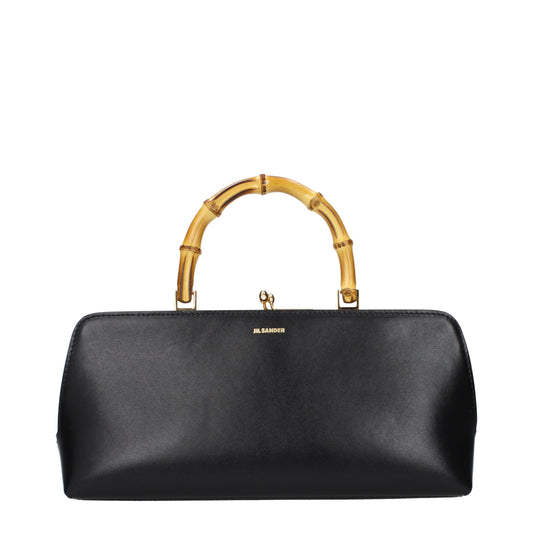 Jil Sander Schwarze Lederhandtasche