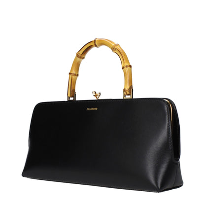 Jil Sander Schwarze Lederhandtasche