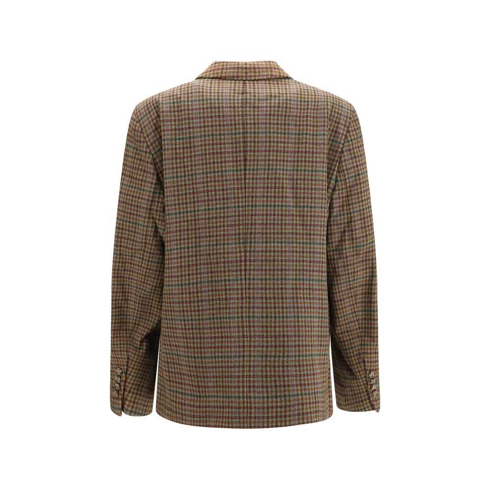 Ganni Brauner Blazer aus recycelter Wolle