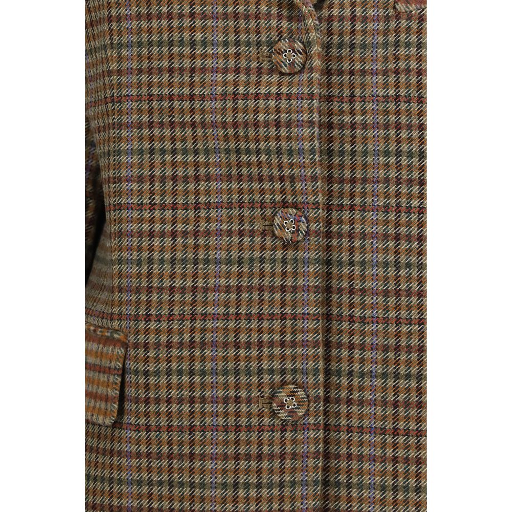 Ganni Brauner Blazer aus recycelter Wolle