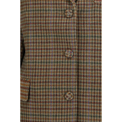 Ganni Brauner Blazer aus recycelter Wolle
