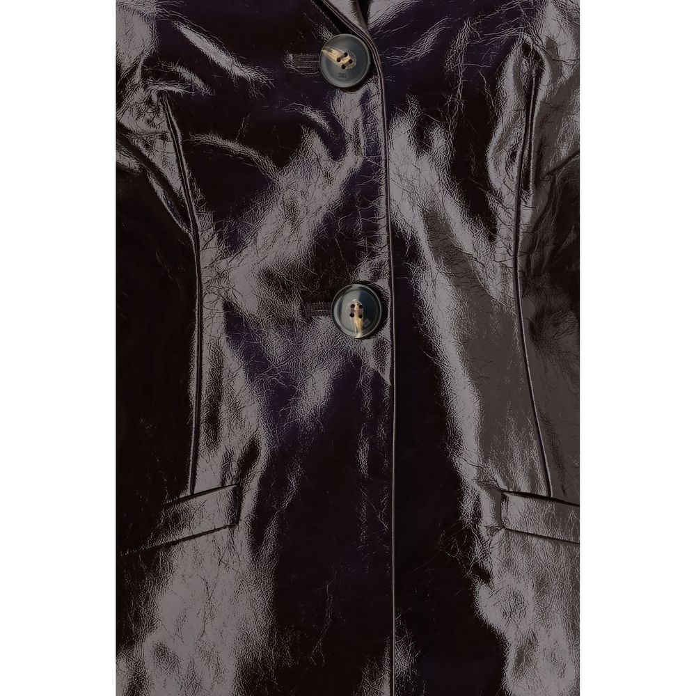 Ganni Bordeaux Jacke aus Polyethylen in voller Länge
