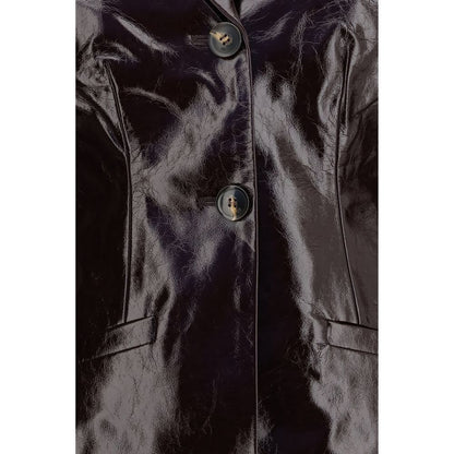Ganni Bordeaux Jacke aus Polyethylen in voller Länge
