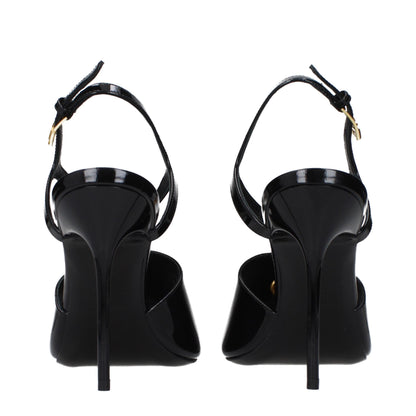 Balmain Schwarze Leder-Stiletto-Sandalen – Ansicht 5 | Arca Lucia