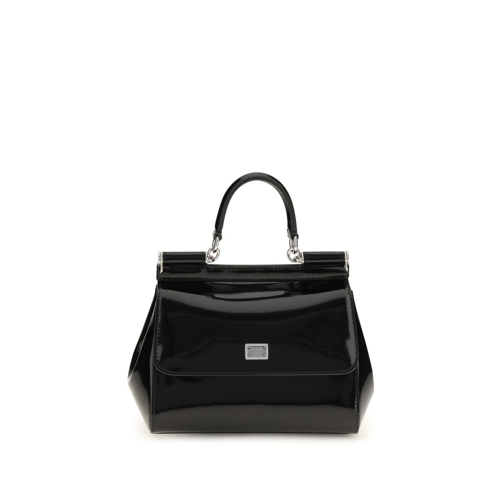 Dolce & Gabbana Sicily Handtasche aus schwarzem Kalbsleder – Ansicht 1 | Arca Lucia