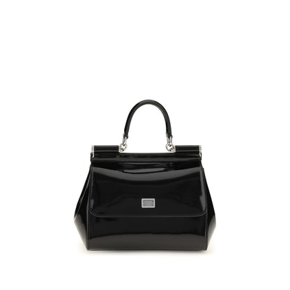 Dolce & Gabbana Sicily Handtasche aus schwarzem Kalbsleder – Ansicht 1 | Arca Lucia