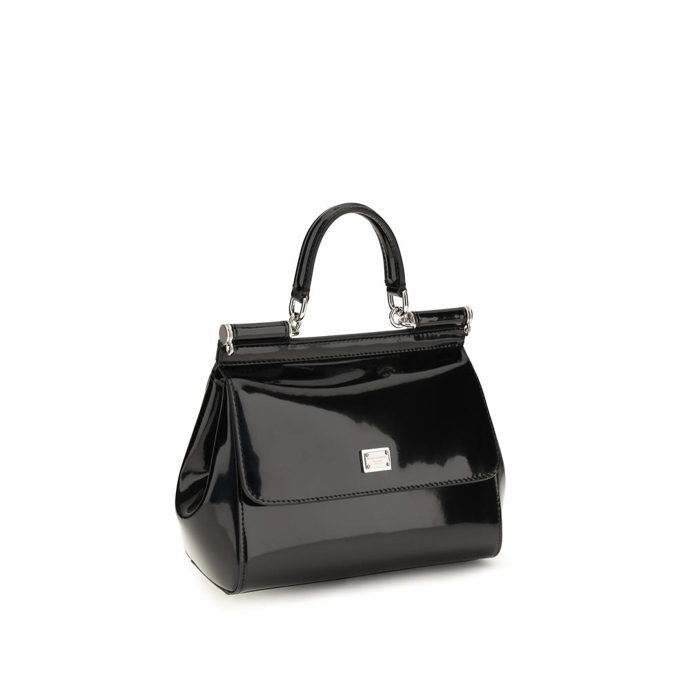 Dolce & Gabbana Sicily Handtasche aus schwarzem Kalbsleder – Ansicht 2 | Arca Lucia