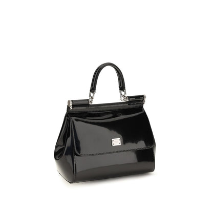 Dolce & Gabbana Sicily Handtasche aus schwarzem Kalbsleder – Ansicht 2 | Arca Lucia