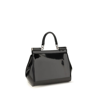 Dolce & Gabbana Sicily Handtasche aus schwarzem Kalbsleder – Ansicht 3 | Arca Lucia