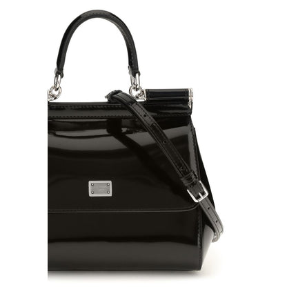 Dolce & Gabbana Sicily Handtasche aus schwarzem Kalbsleder – Ansicht 4 | Arca Lucia