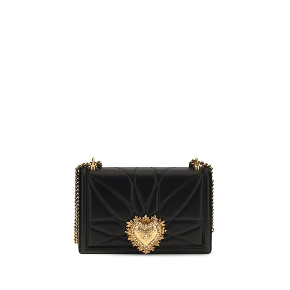 Dolce & Gabbana Devotion Schultertasche aus Lammleder in Schwarz – Ansicht 1 | Arca Lucia