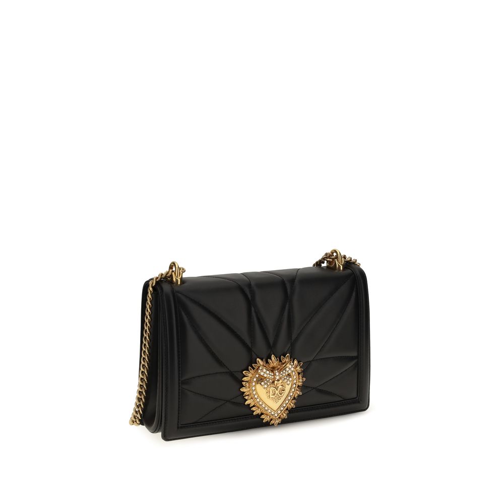 Dolce & Gabbana Devotion Schultertasche aus Lammleder in Schwarz – Ansicht 2 | Arca Lucia