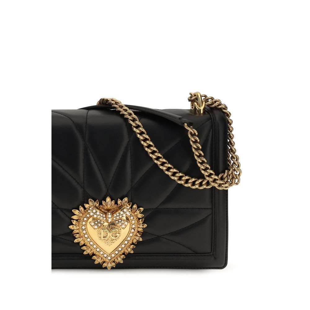 Dolce & Gabbana Devotion Schultertasche aus Lammleder in Schwarz – Ansicht 4 | Arca Lucia