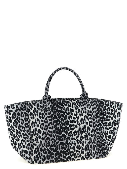 Ganni Leopard Sequin XXL Tote in Grau – Ansicht 2 | Arca Lucia