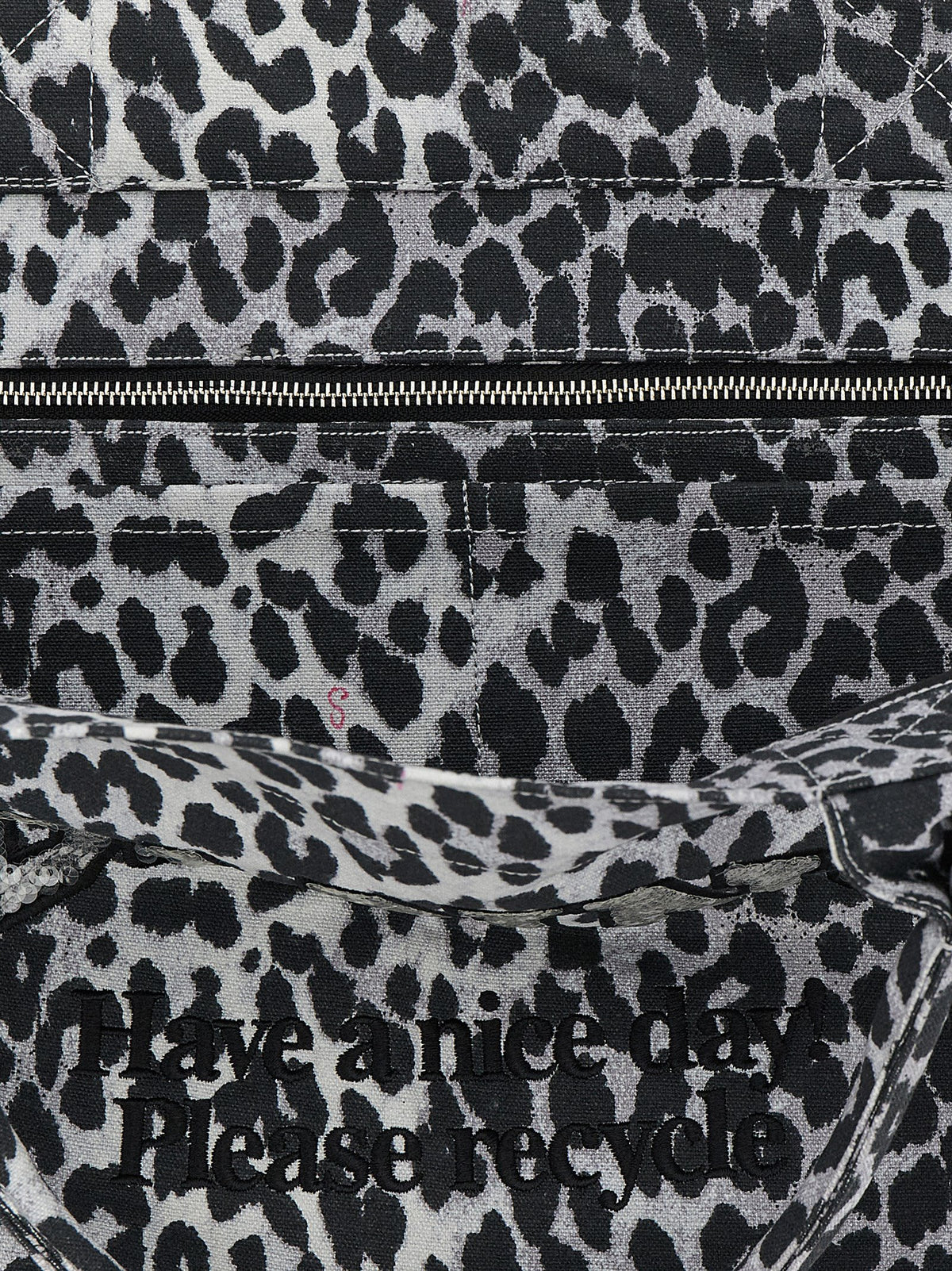 Ganni Leopard Sequin XXL Tote in Grau – Ansicht 4 | Arca Lucia