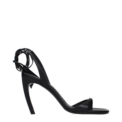 The Attico Schwarze Leder-Stiletto-Sandalen – Ansicht 1 | Arca Lucia