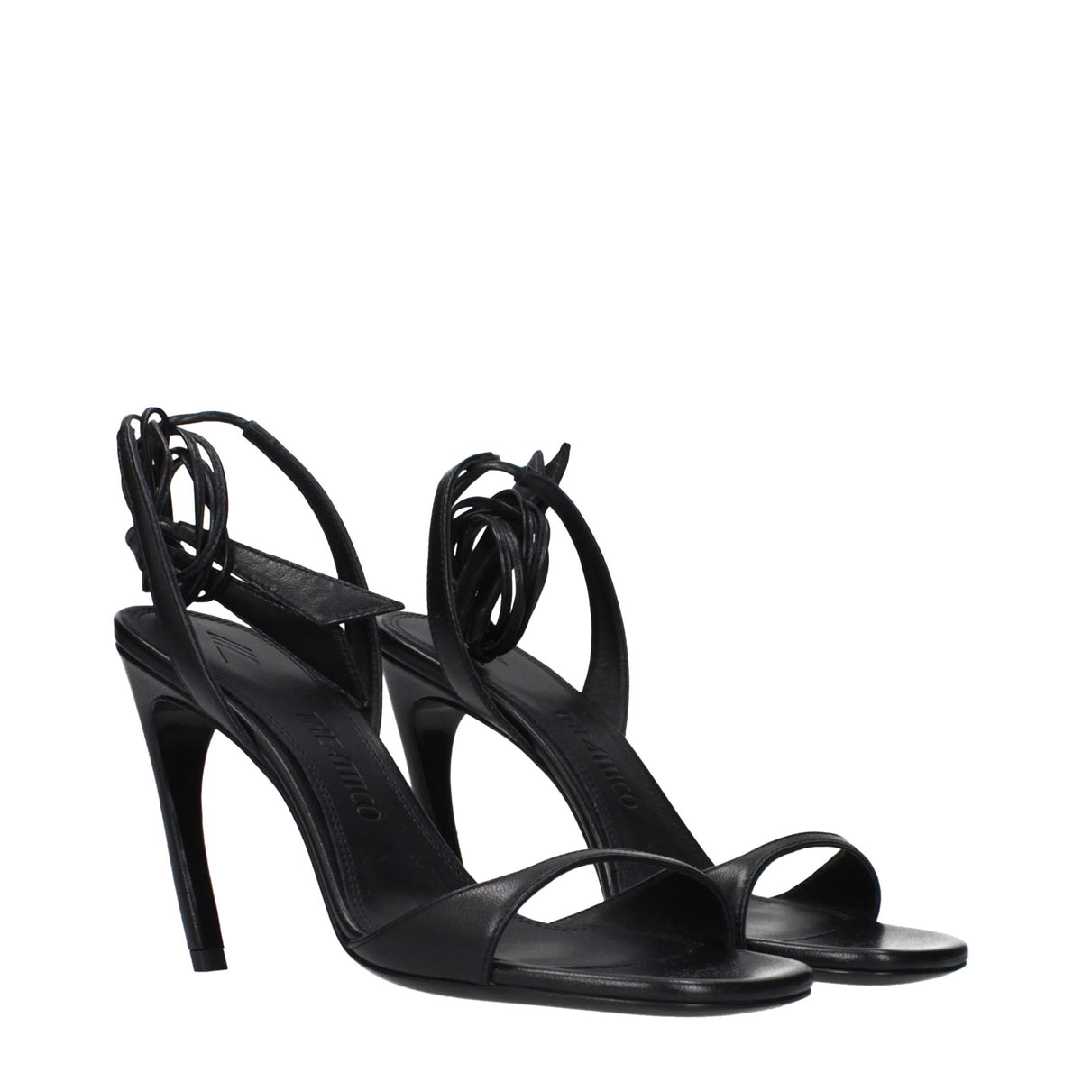 The Attico Schwarze Leder-Stiletto-Sandalen – Ansicht 2 | Arca Lucia