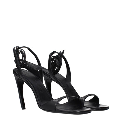The Attico Schwarze Leder-Stiletto-Sandalen – Ansicht 2 | Arca Lucia