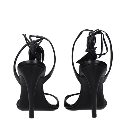 The Attico Schwarze Leder-Stiletto-Sandalen – Ansicht 5 | Arca Lucia