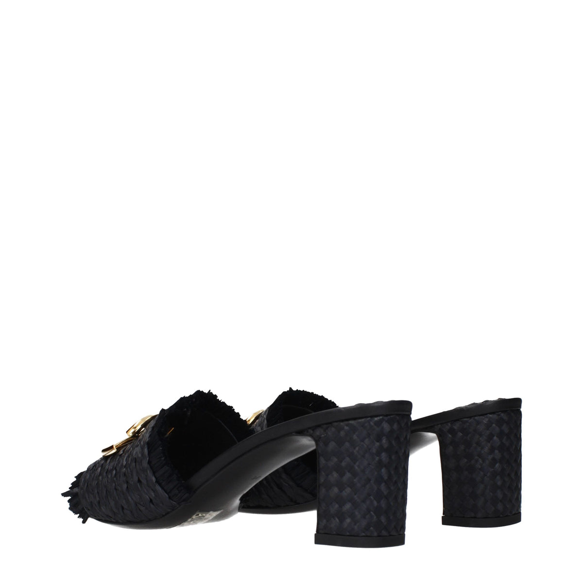 Dolce & Gabbana Schwarze Sandalen aus Raffia mit Plateau – Ansicht 4 | Arca Lucia