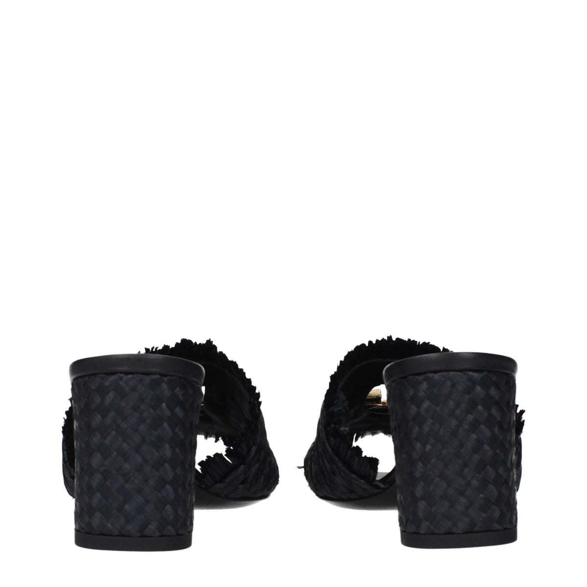 Dolce & Gabbana Schwarze Sandalen aus Raffia mit Plateau – Ansicht 5 | Arca Lucia