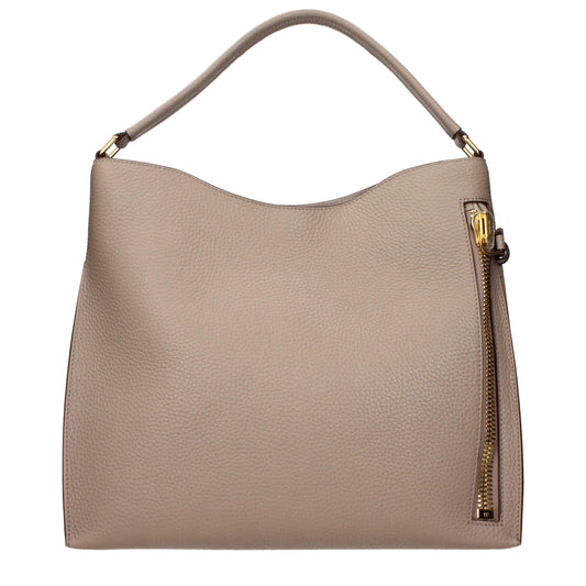 Tom Ford Beige Leder Handtasche – Ansicht 1 | Arca Lucia