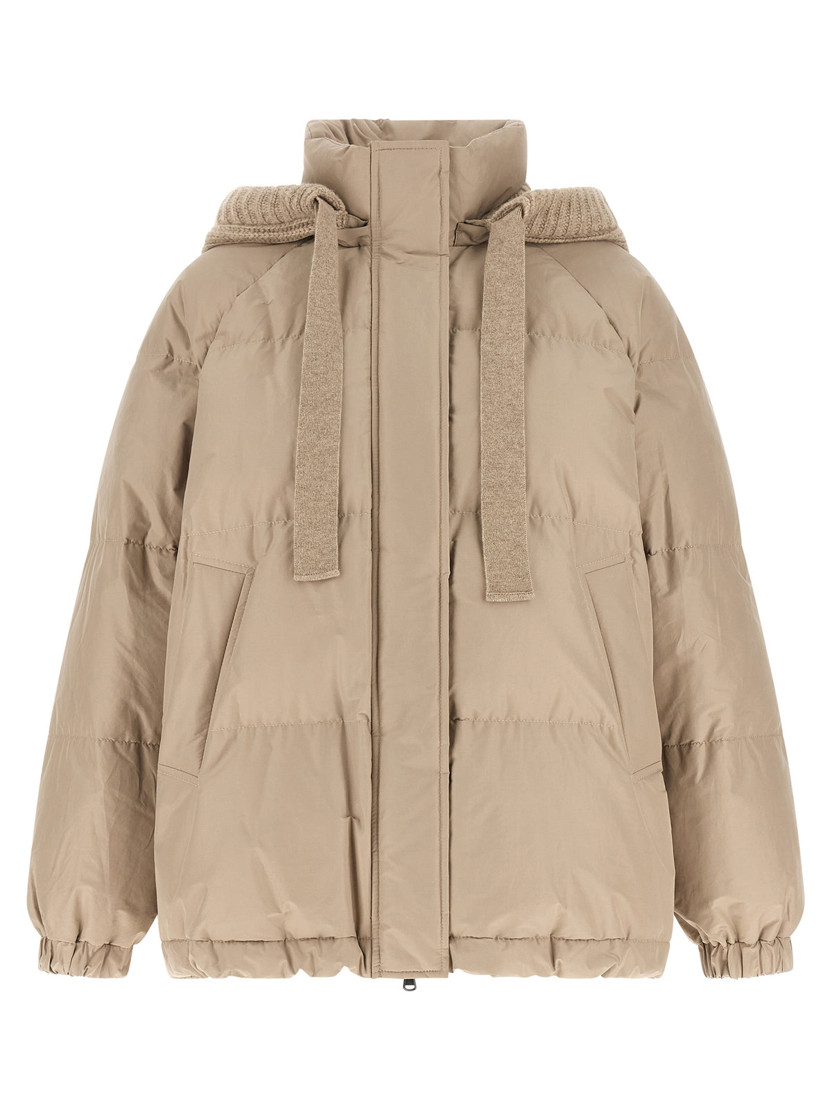 Brunello Cucinelli Beige Baumwolljacke in voller Länge – Ansicht 1 | Arca Lucia