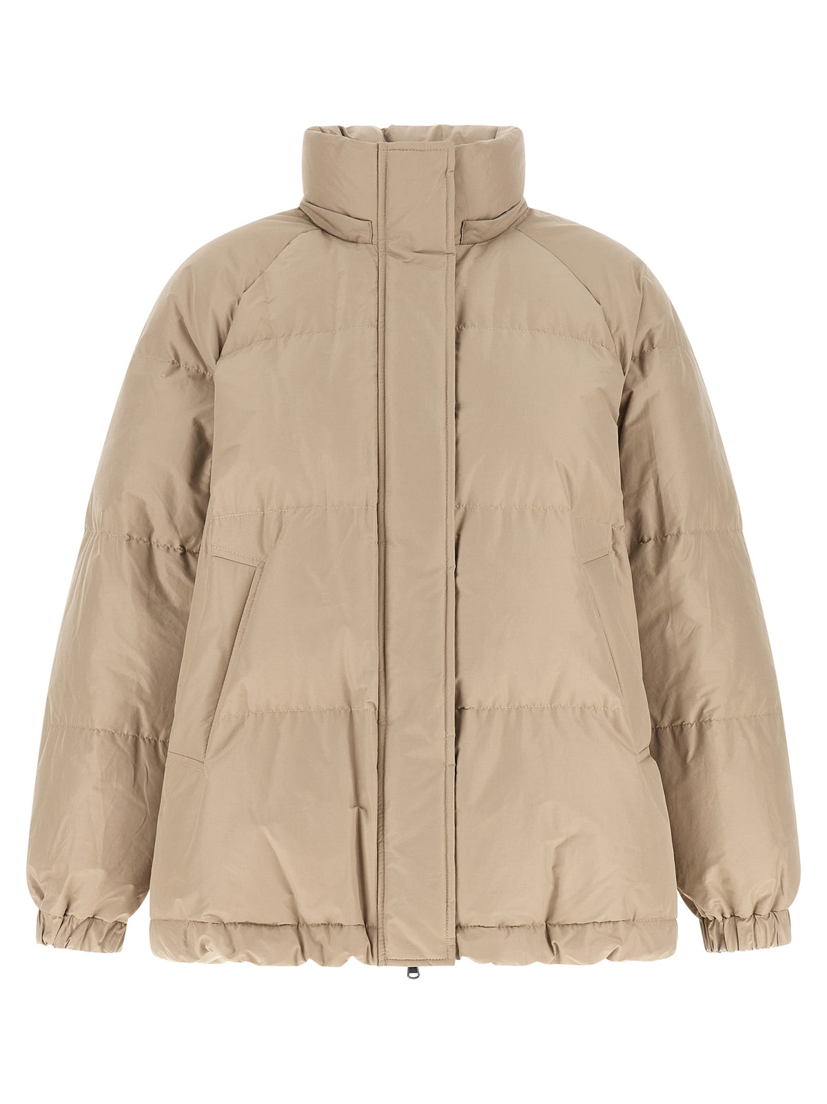 Brunello Cucinelli Beige Baumwolljacke in voller Länge – Ansicht 2 | Arca Lucia