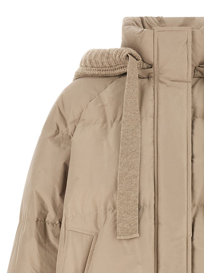 Brunello Cucinelli Beige Baumwolljacke in voller Länge – Ansicht 4 | Arca Lucia