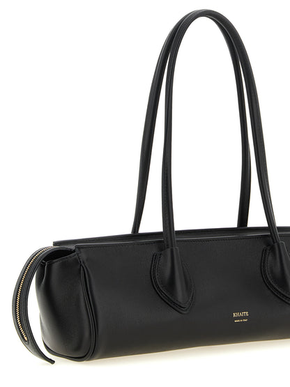 Khaite Schwarze Lammleder-Schultertasche – Ansicht 3 | Arca Lucia